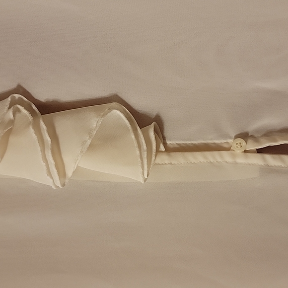 22W Sheer Ruffle chiffon button down blouse plus size - Picture 5 of 6